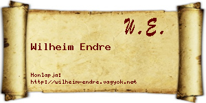 Wilheim Endre névjegykártya